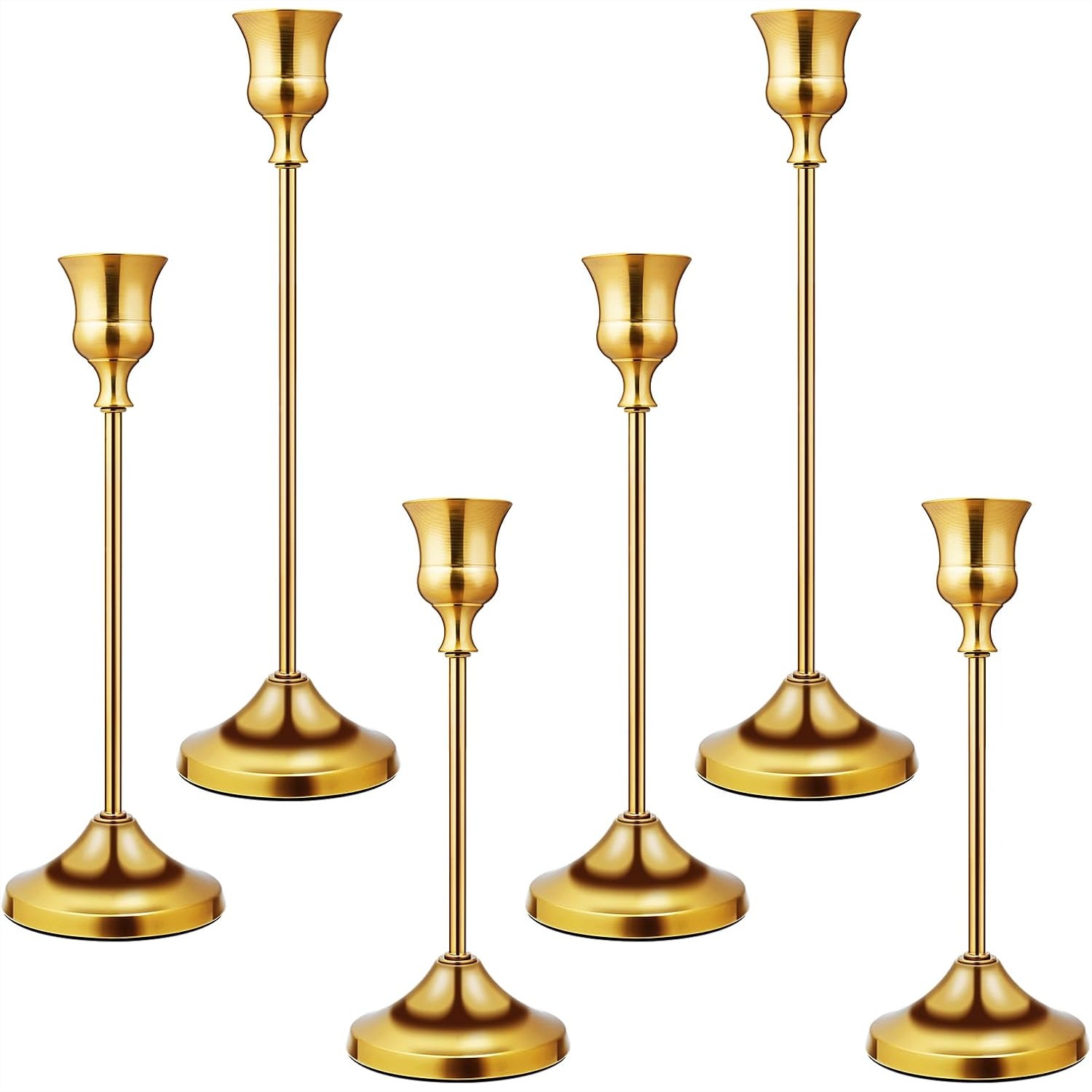 Home Decor Gold - Metal Taper Candle Holders Set of
