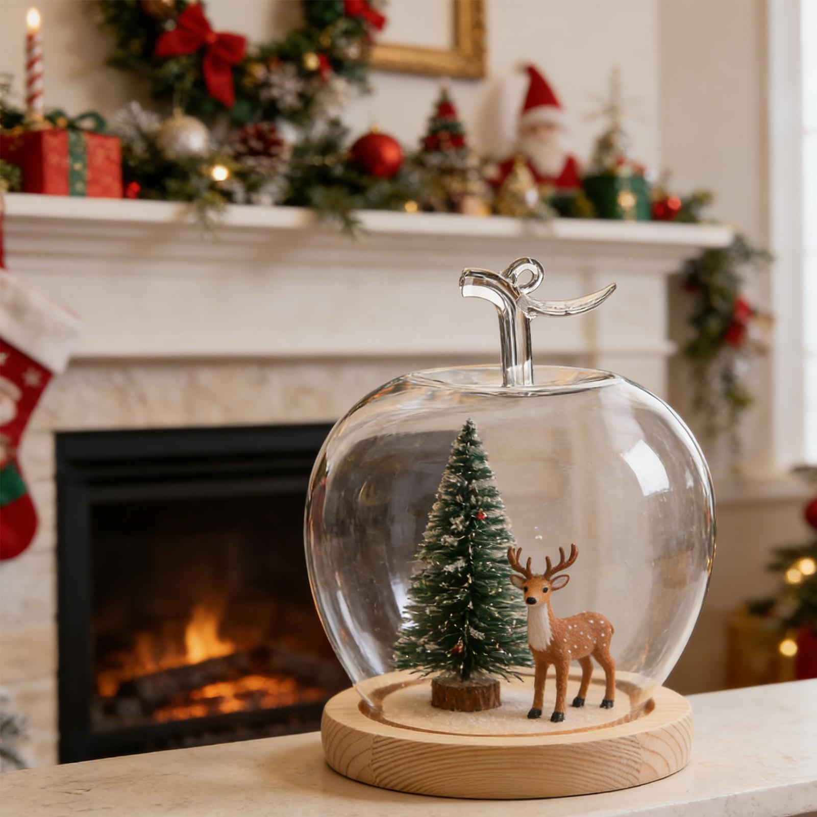 Home Decor Retail Stores - Glass Dome Fruit Shape Desktop Decoration