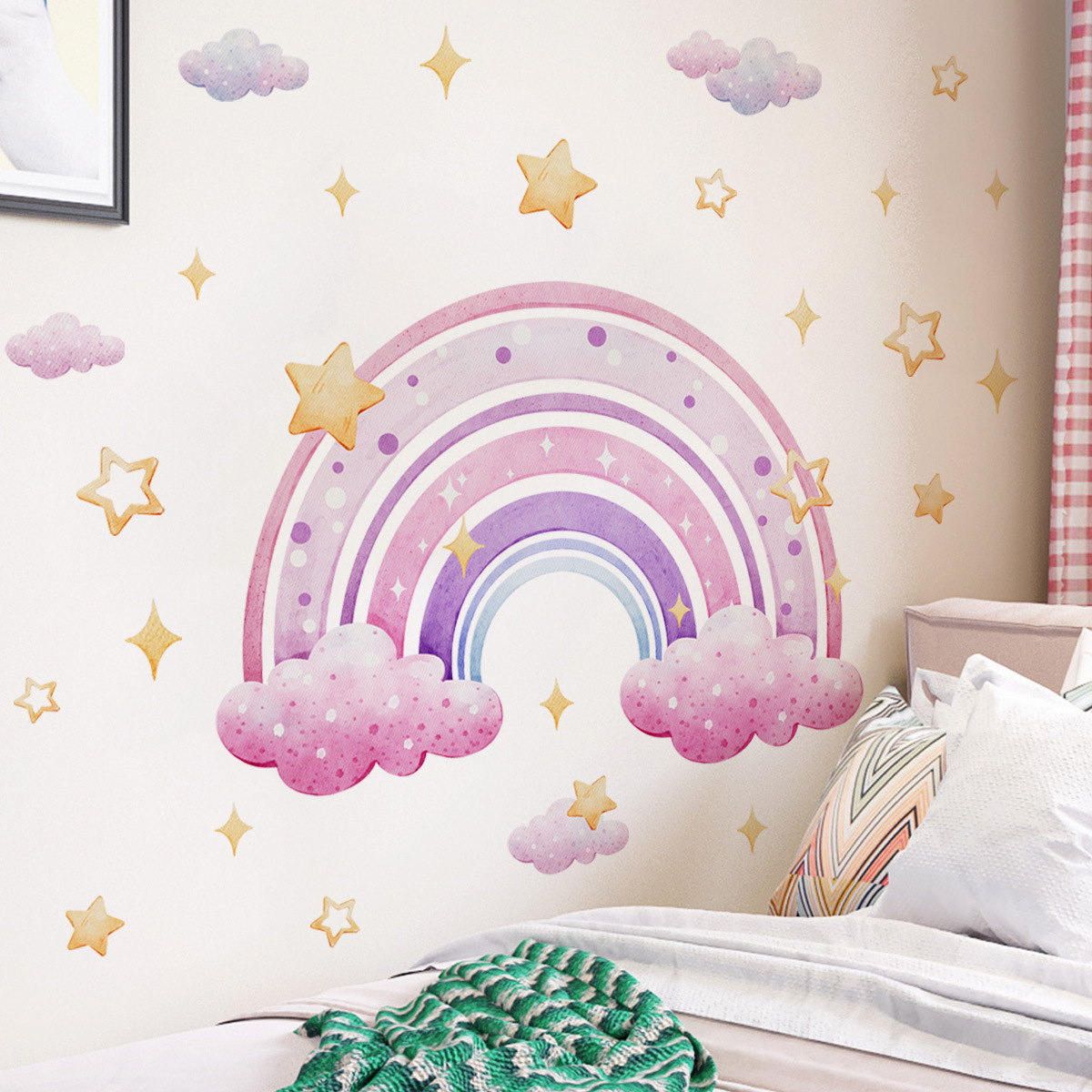 Home Decor Kit - Colorful Rainbow Stars Cloud Wall Sticker