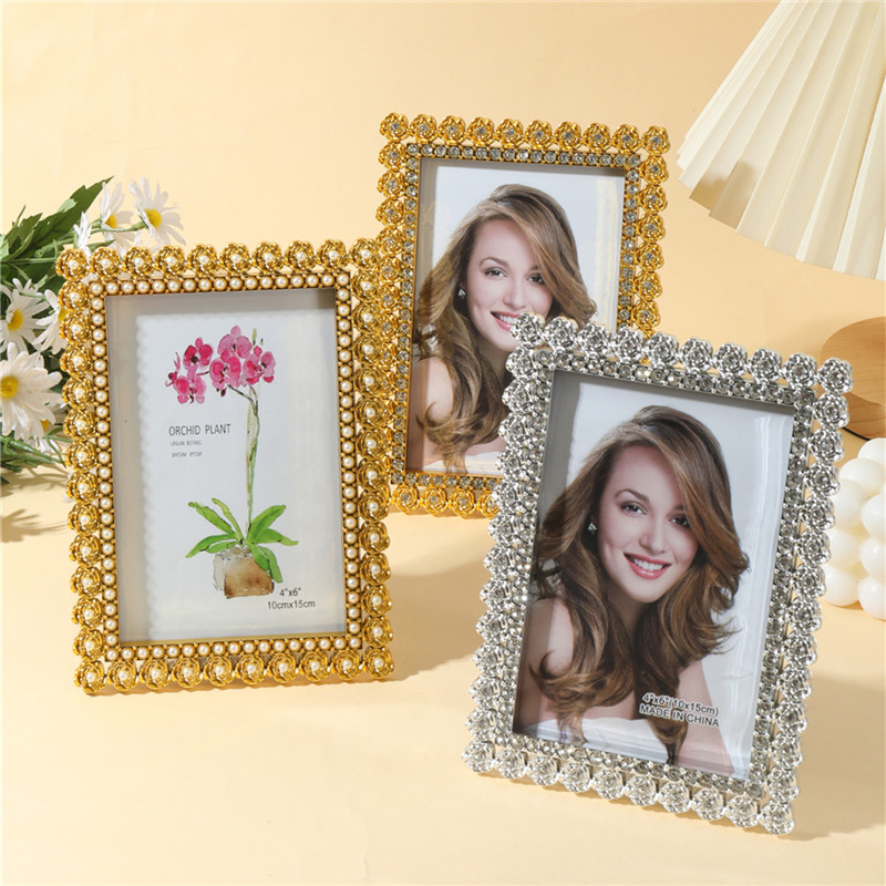 Bamboo Photo Frame - 1Pc silver/gold floral Baroque photo frame