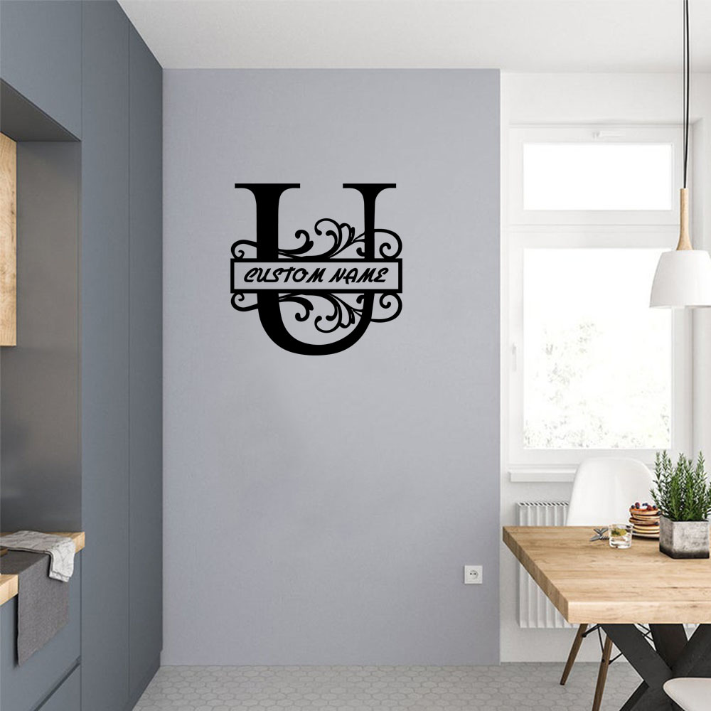 Home Decor Wall Tiles - 1PC Cool Letter U Customizable Text