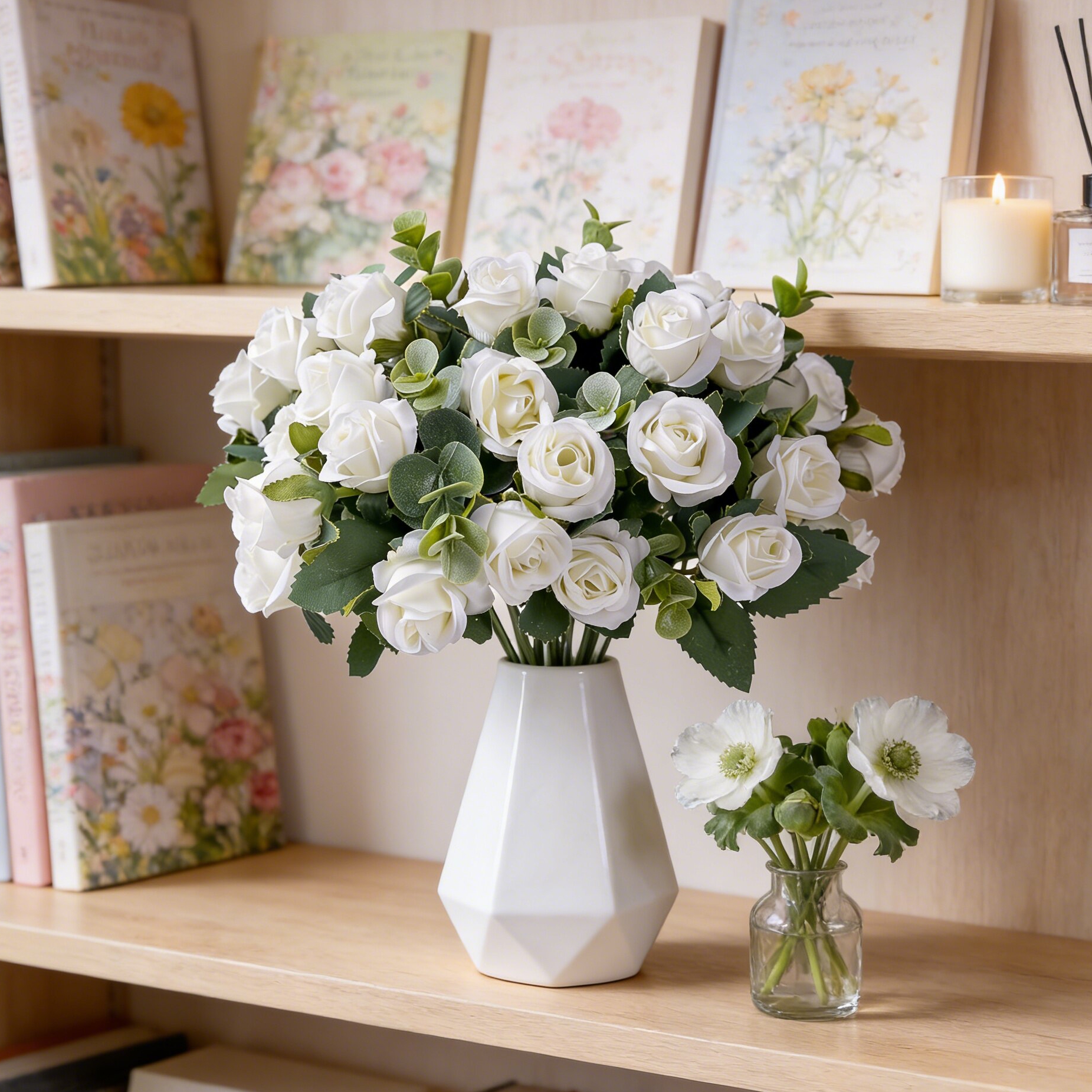 Home Decor Ai - Artificial Silk Rose Flowers Bouquet Home
