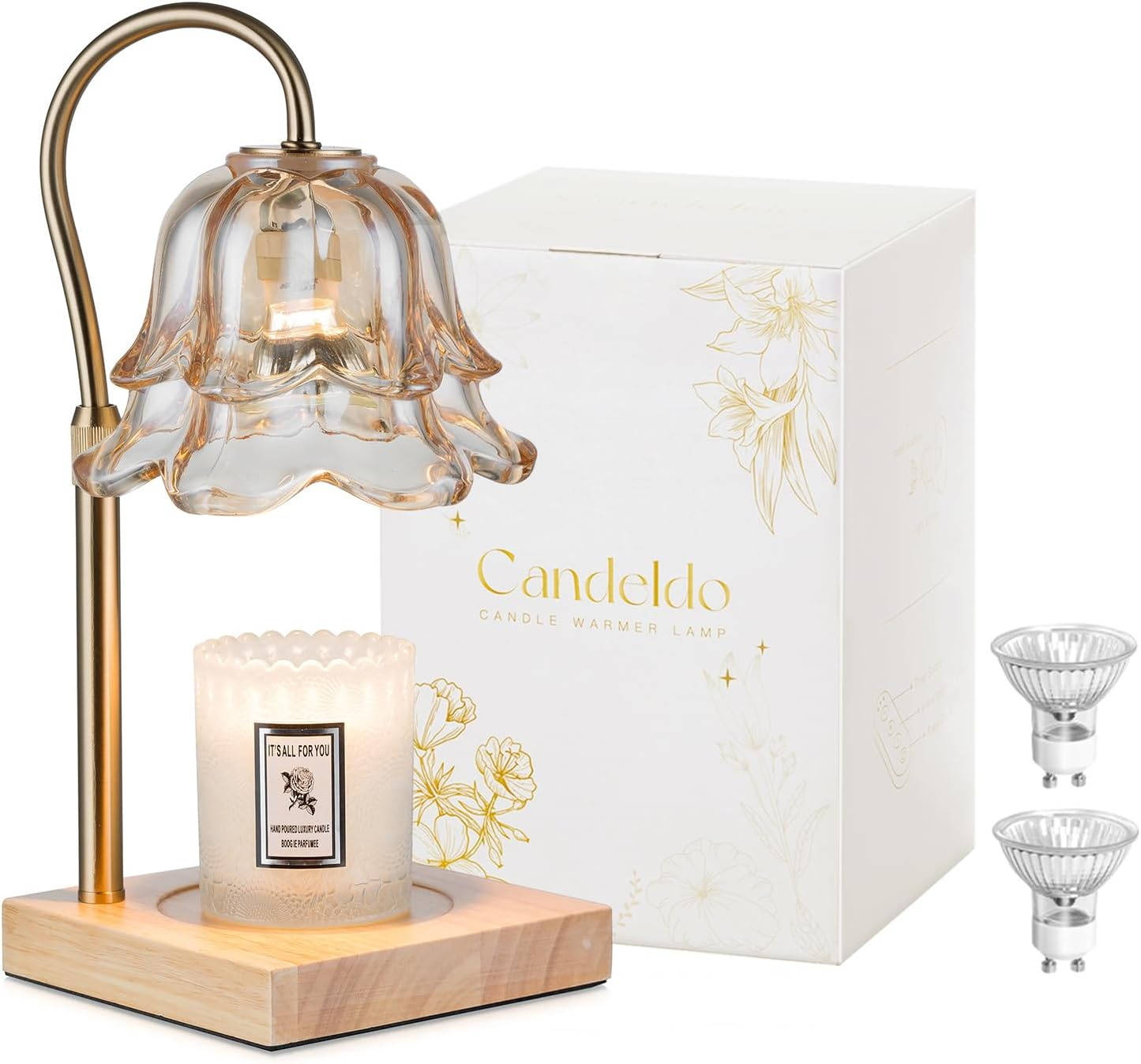 Home Decor Gold - Candle Warmer Lamp with Timer: Flower