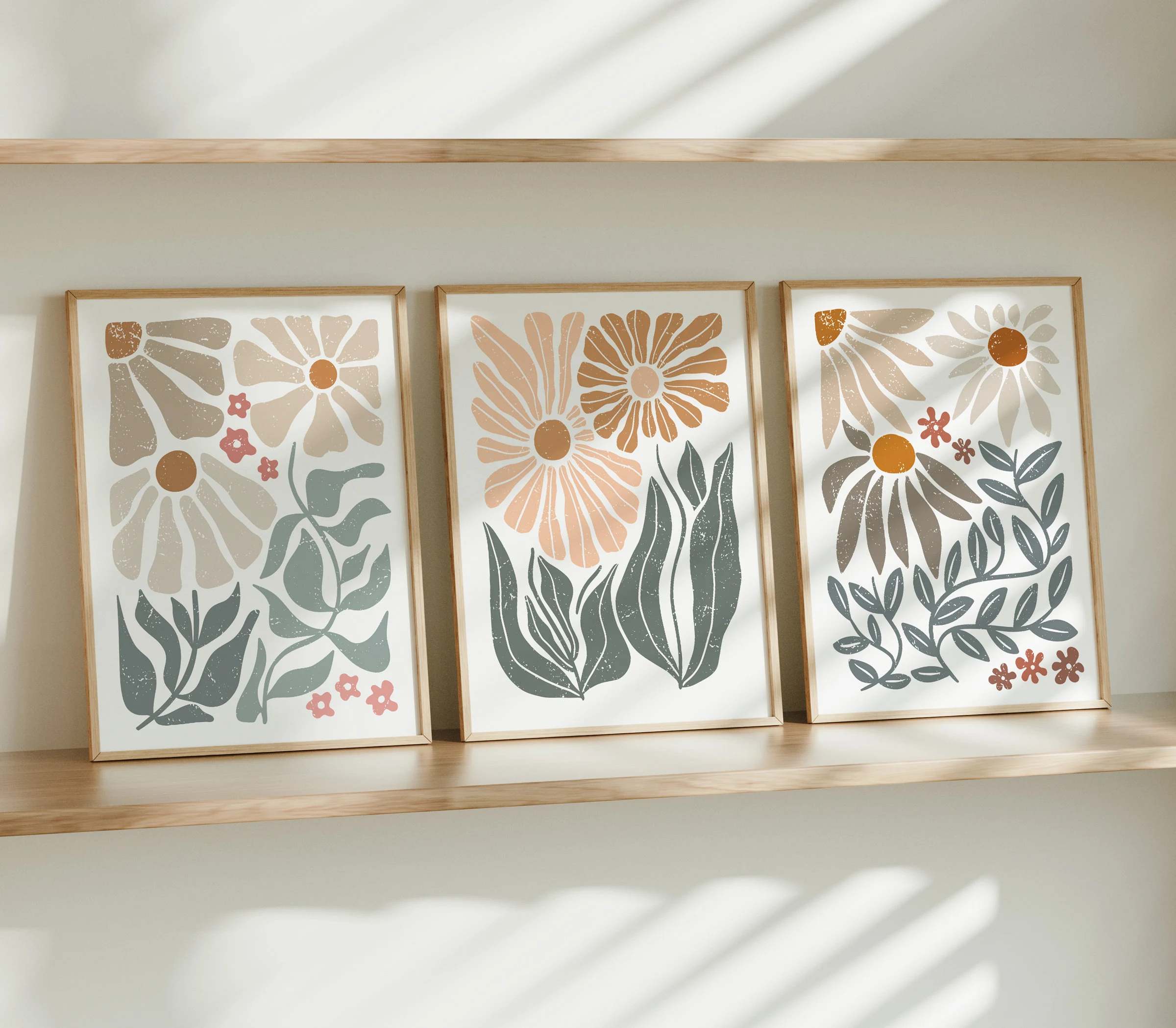 Home Decor Kit - Boho Abstract Floral Canvas Wall Art