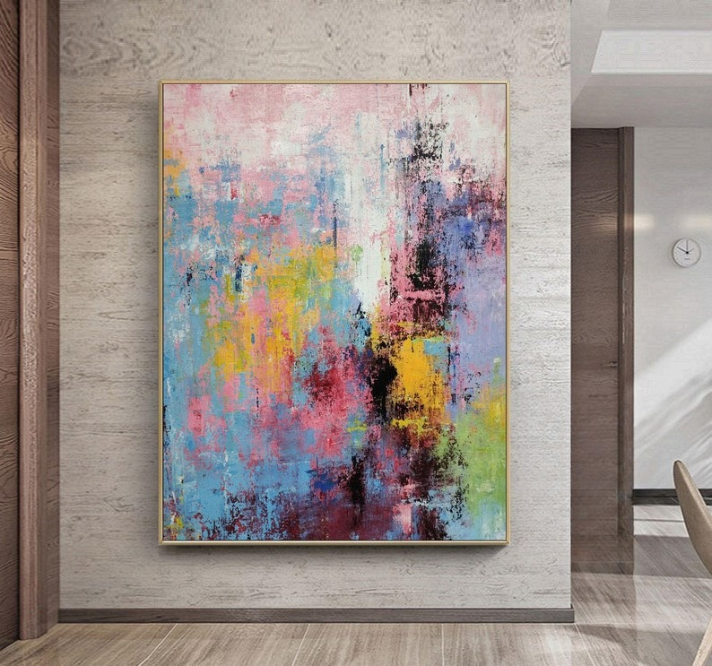 Abstract Oil Painting - Hand-Painted Multicolour Large Abstract Oil Painting