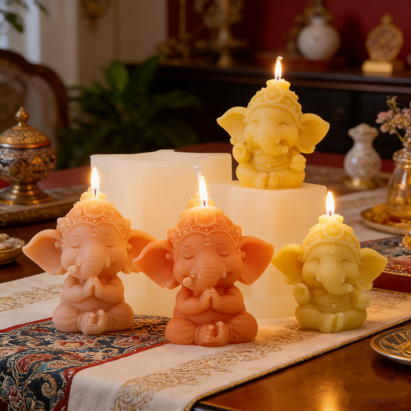 Home Decor Yoga - Cute Ganesha Silicone Candle Molds DIY