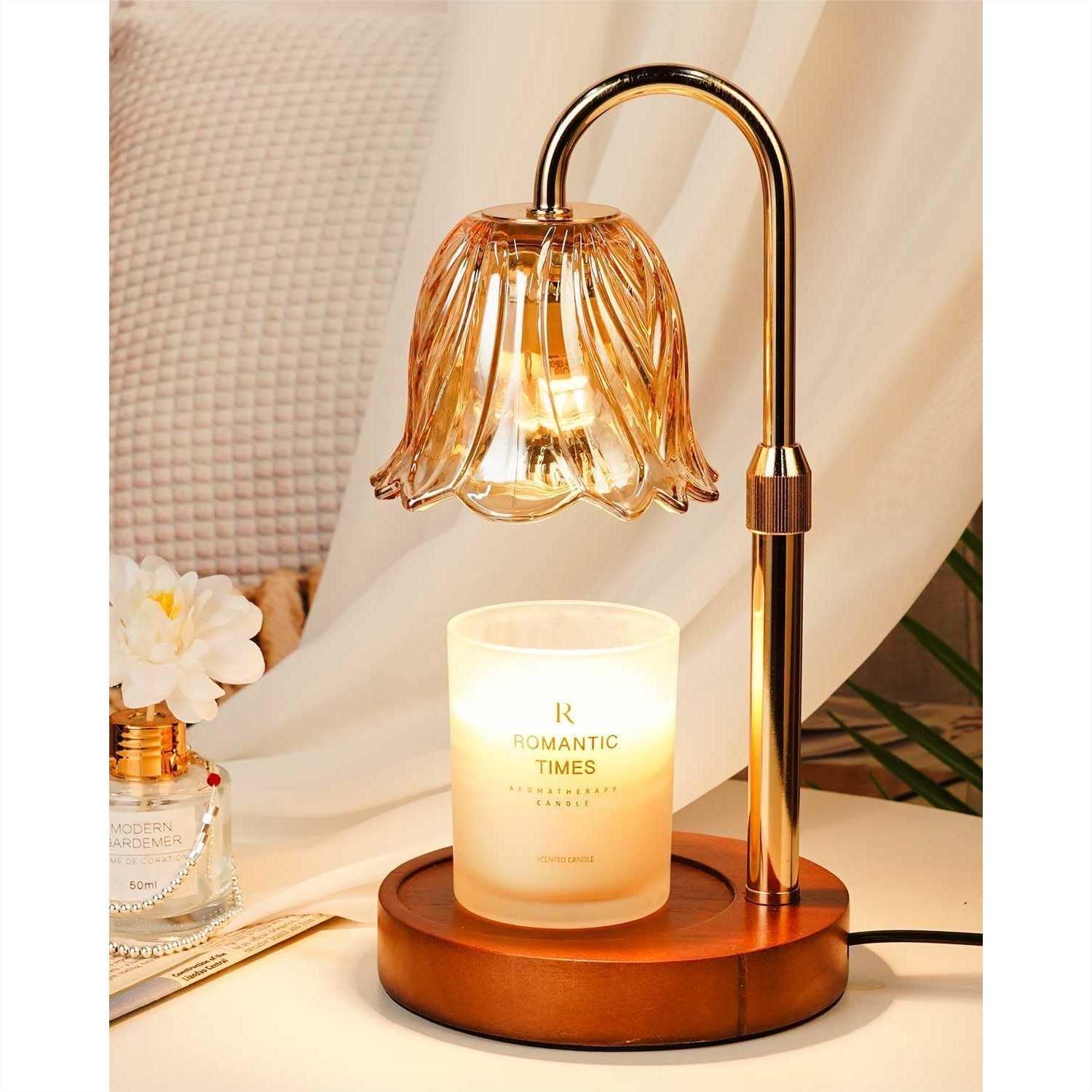 Home Decor Gold - Candle Warmer Lamp Gold With Timer