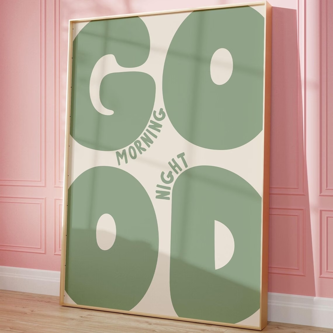 Home Decor Solution - Modern Green Good Morning Good Night