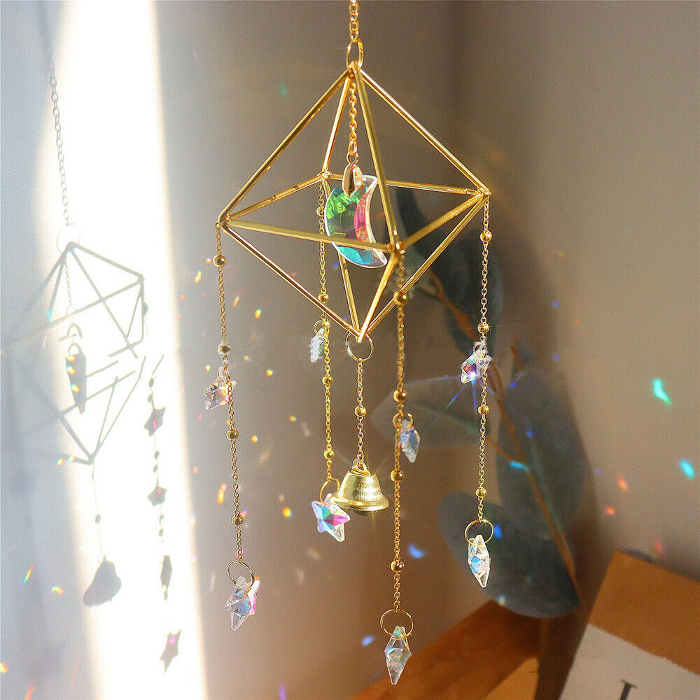 Boho Wind Chimes - Star Moon Crystal Sun Catcher Bohemian
