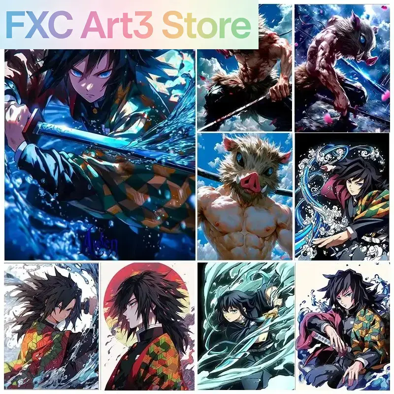 Abstract Oil Painting - Frameless,1PCS Demon Slayer Full Round/Square drill