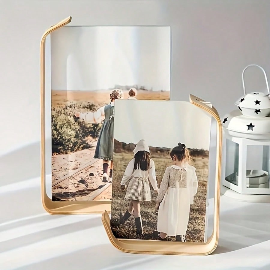 Bamboo Photo Frame - 2 Pcs Acrylic Wooden Photo Frame