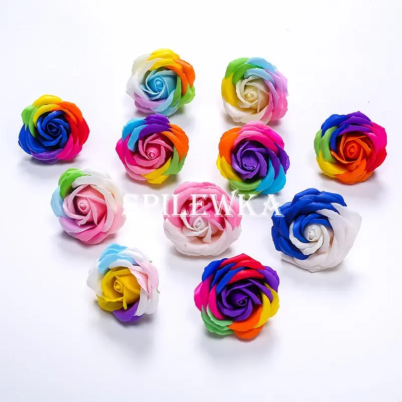 Home Decor Solution - Spilewka 6X7cm Colorful Rose Artificial Flower