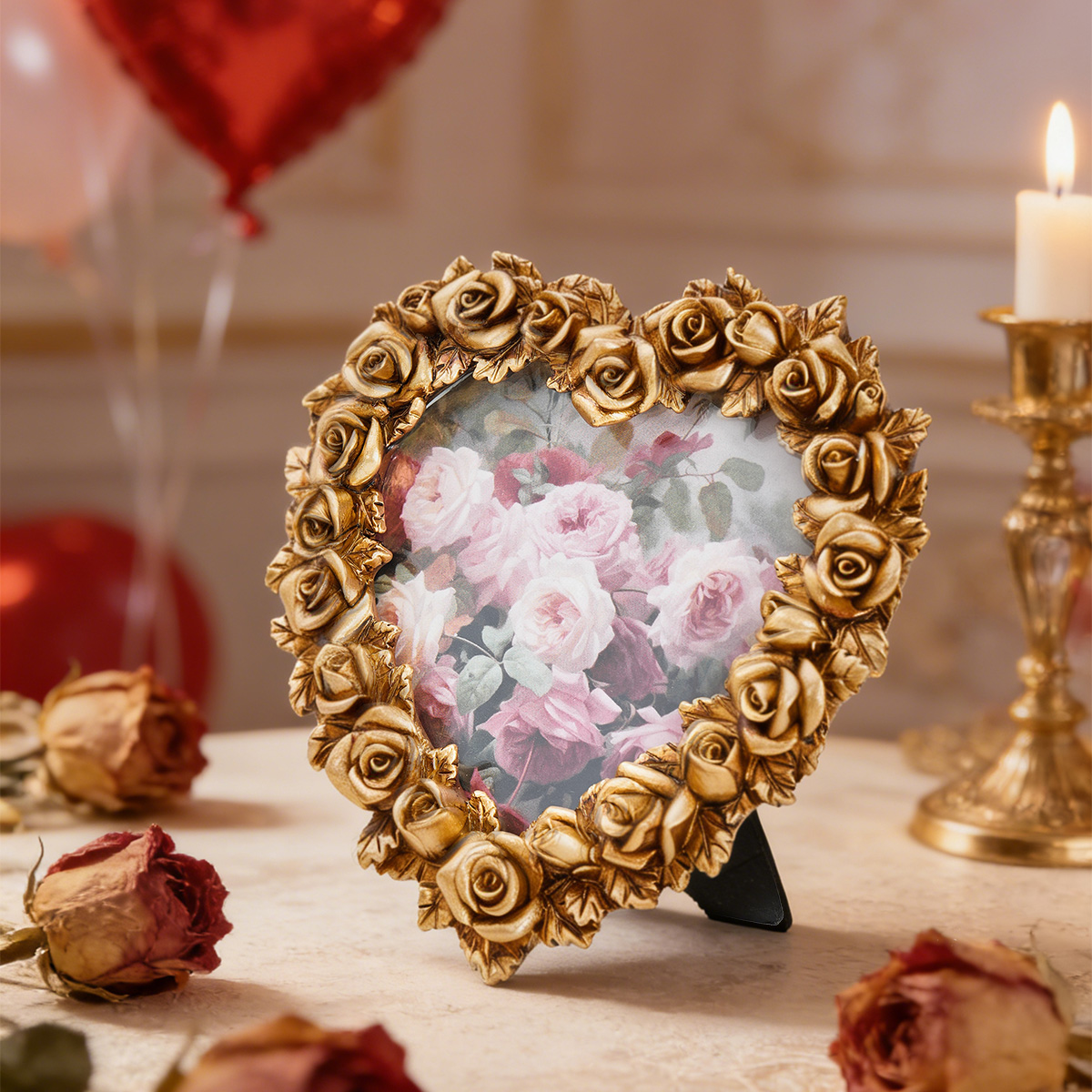 1PC, Valentine's Day gold rose - Bamboo Photo Frame avaliação e preço