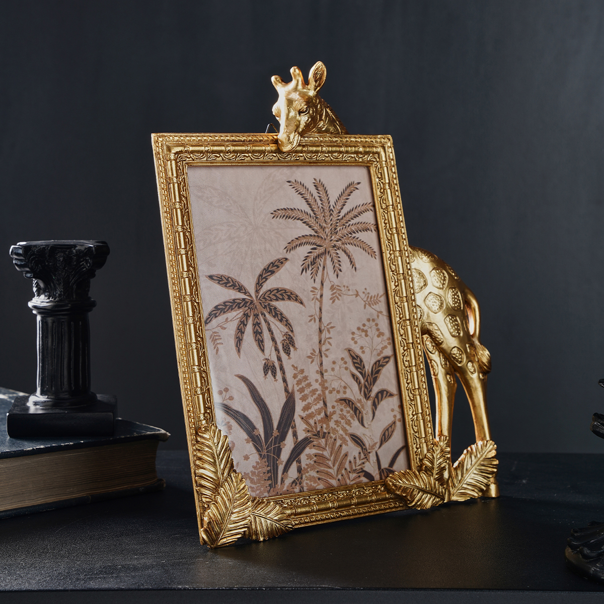 1PC, golden resin material rec - Bamboo Photo Frame avaliação e preço