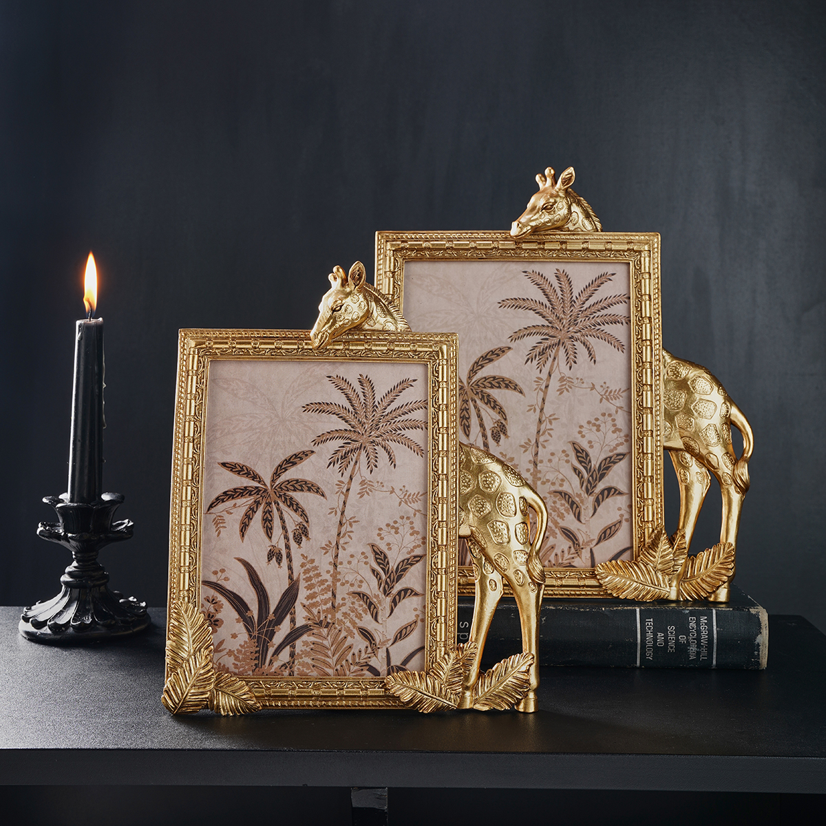 1PC, golden resin material rec - Bamboo Photo Frame avaliação e preço