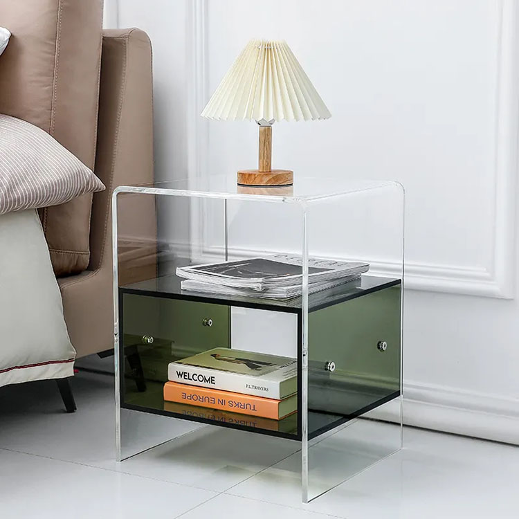 ！@Clear Acrylic Bedside Table  - Home Decor On Wheels avaliação e preço