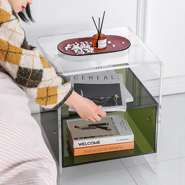 ！@Clear Acrylic Bedside Table  - Home Decor On Wheels avaliação e preço