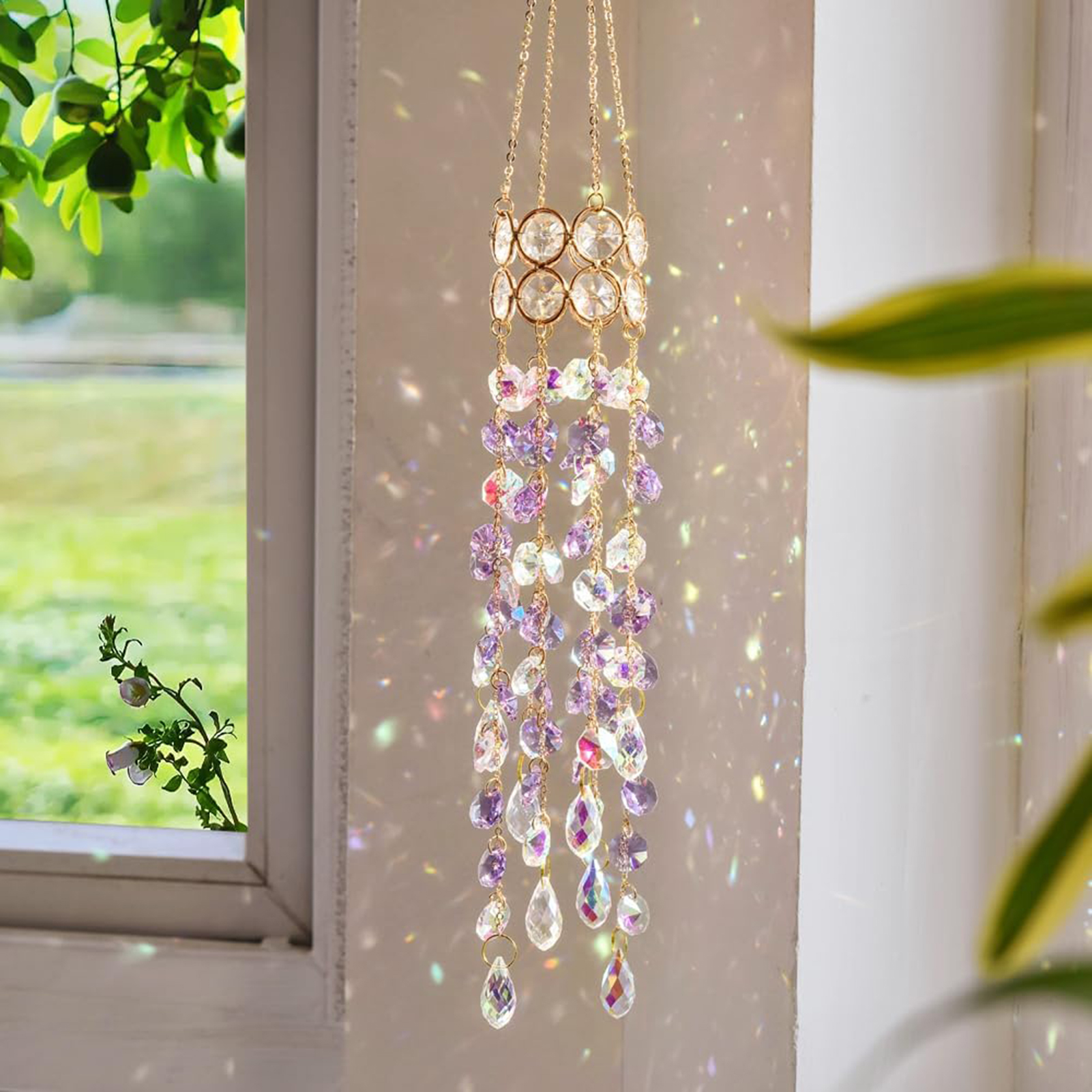 Sun Catcher Crystal Wind Chime - Crystal Sun Catcher avaliação e preço
