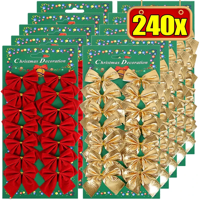 240/12PCS Mini Christmas Bow O - Home Decor Xmas Gifts avaliação e preço