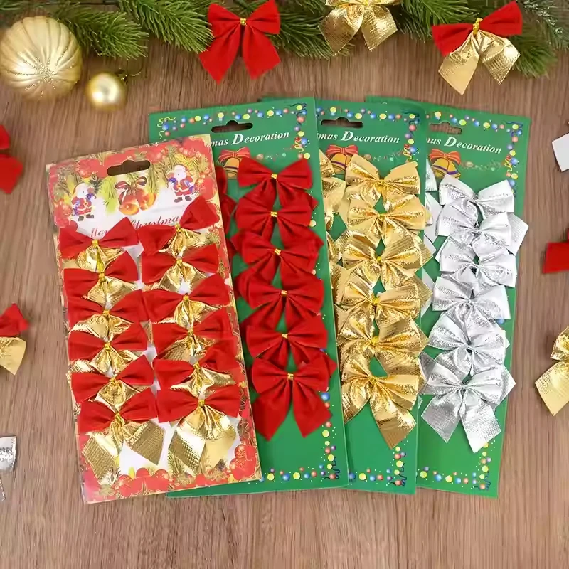 240/12PCS Mini Christmas Bow O - Home Decor Xmas Gifts avaliação e preço