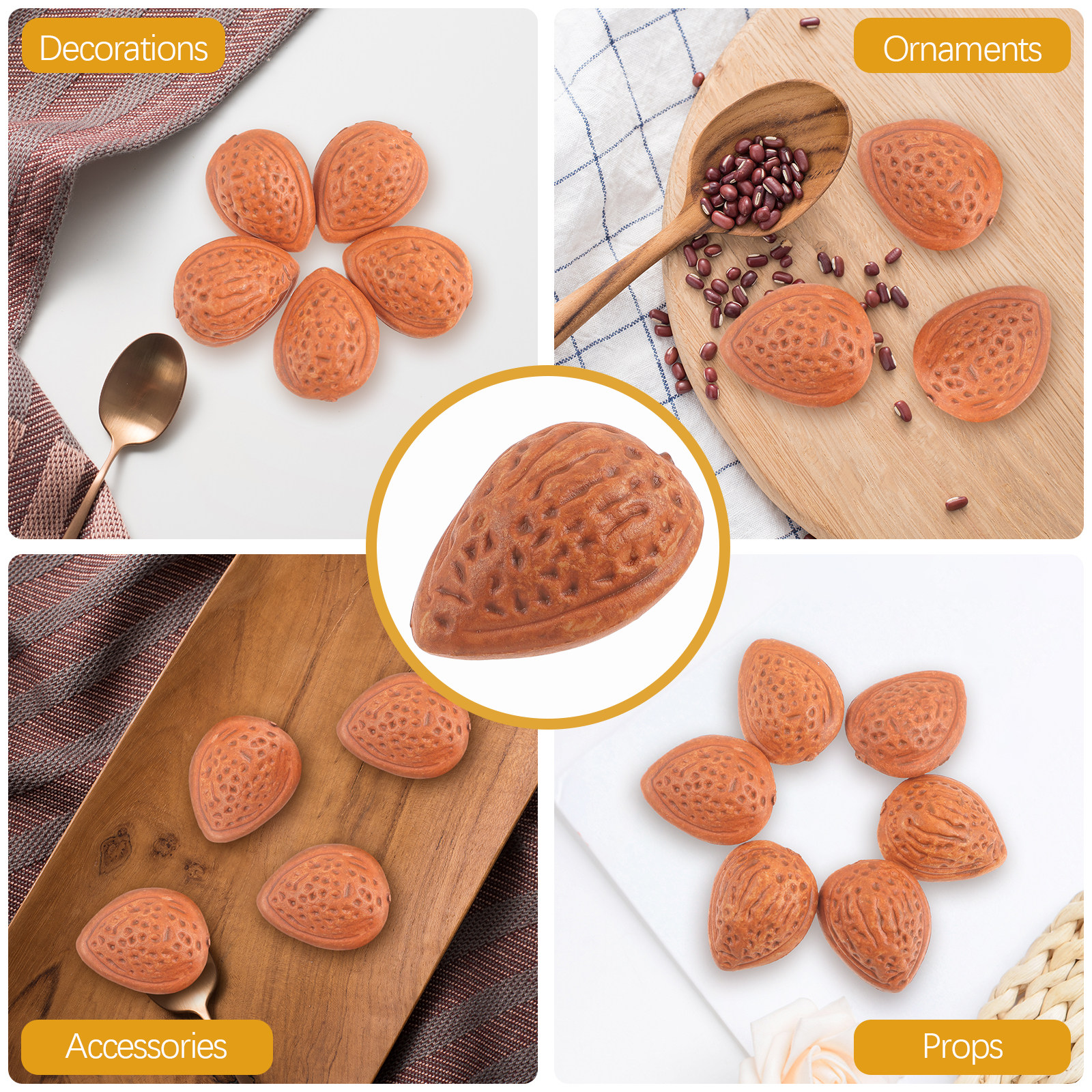 20Pcs Realistic Almonds Decor  - Home Decor Retail Stores avaliação e preço