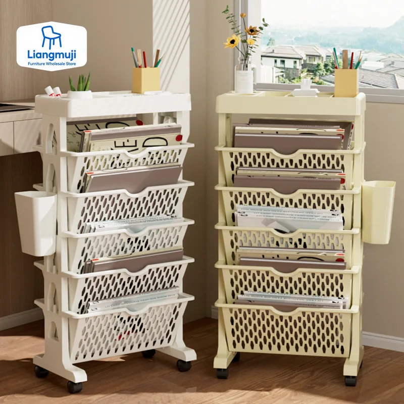 5 Tier Movable Book Shelf On W - Home Decor On Wheels avaliação e preço
