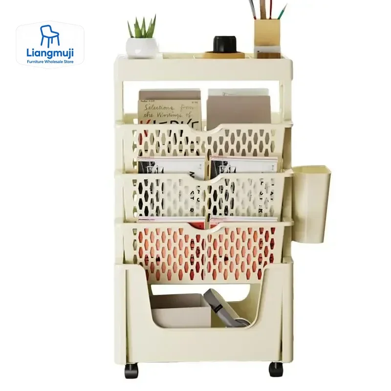 5 Tier Movable Book Shelf On W - Home Decor On Wheels avaliação e preço
