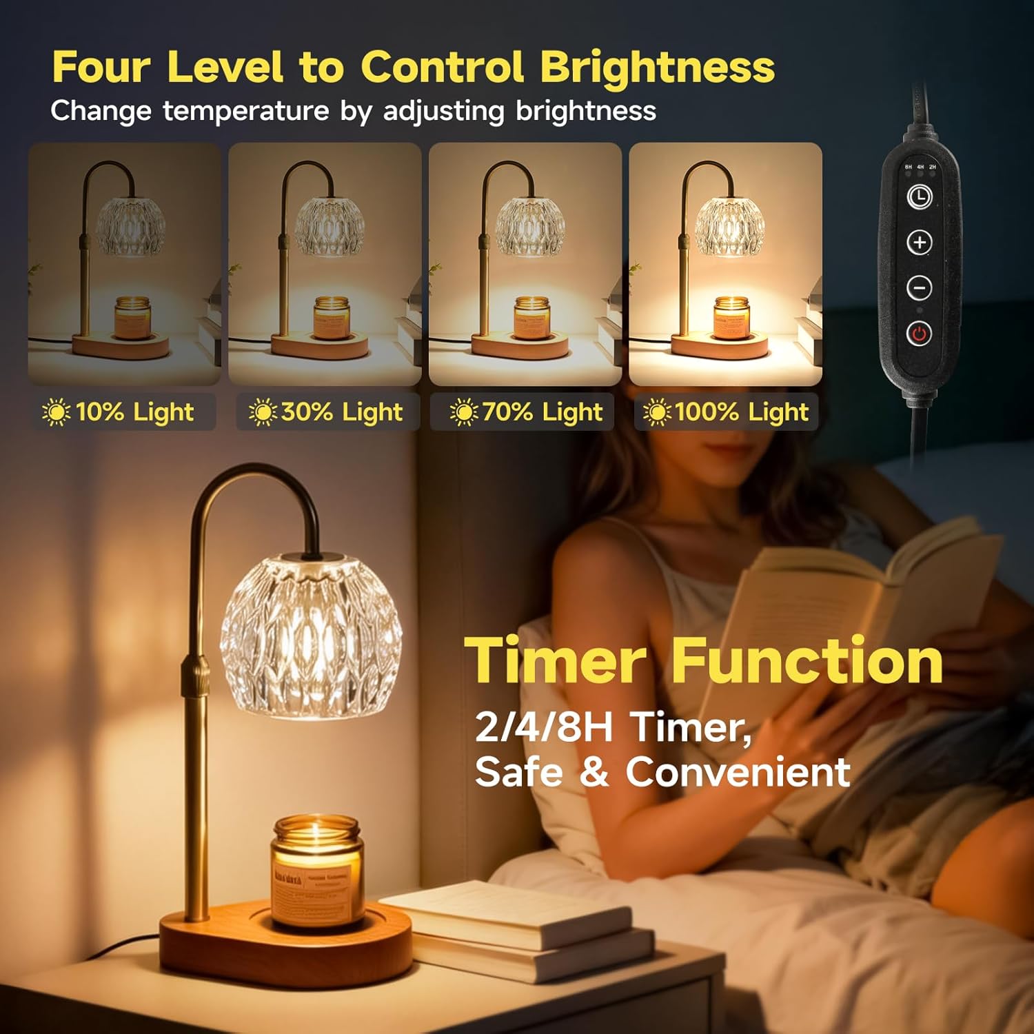 Candle Warmer Lamp with Crysta - Home Decor Gold avaliação e preço
