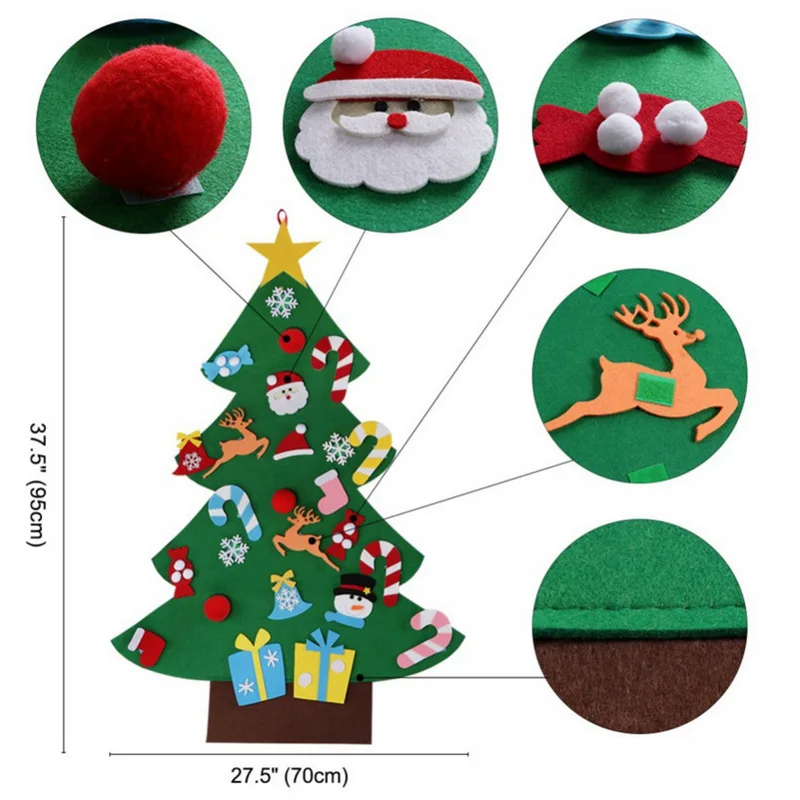 Felt Christmas Tree DIY Christ - Home Decor Xmas Gifts avaliação e preço