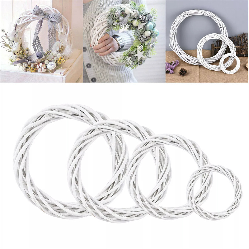 15-30cm White Rattan Wreath Ri - Home Decor Xmas Gifts avaliação e preço