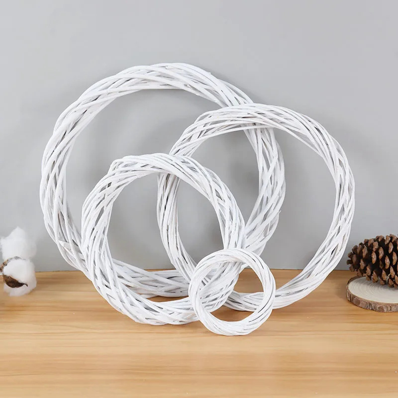 15-30cm White Rattan Wreath Ri - Home Decor Xmas Gifts avaliação e preço