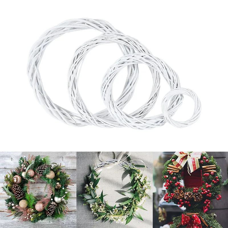 15-30cm White Rattan Wreath Ri - Home Decor Xmas Gifts avaliação e preço