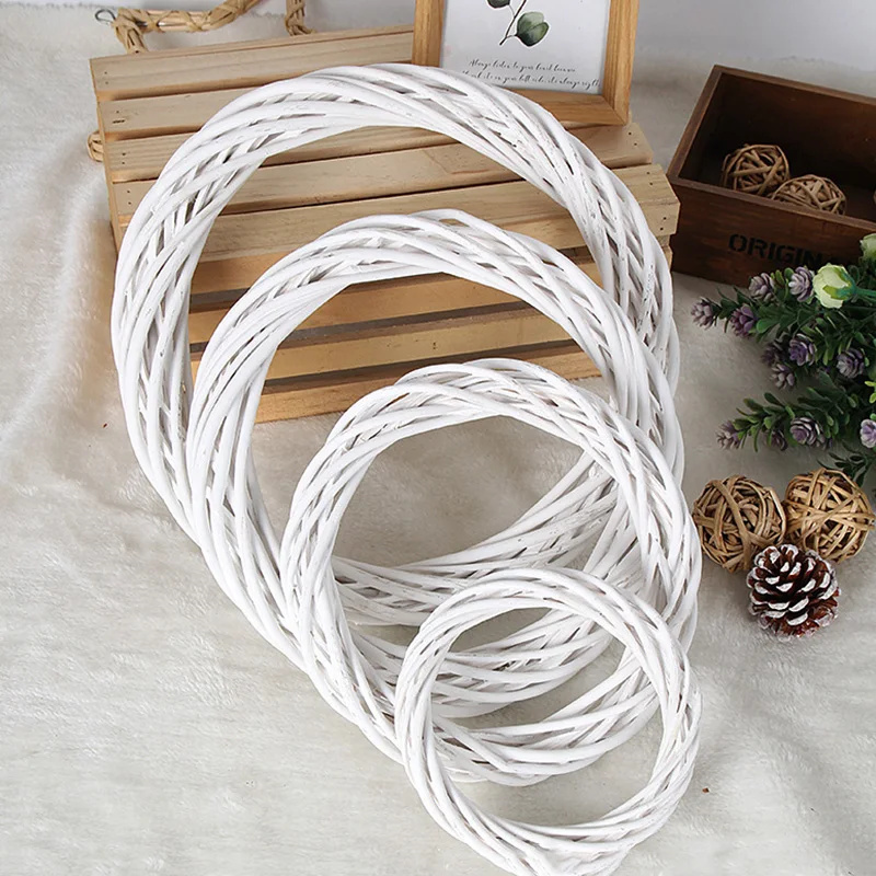 15-30cm White Rattan Wreath Ri - Home Decor Xmas Gifts avaliação e preço