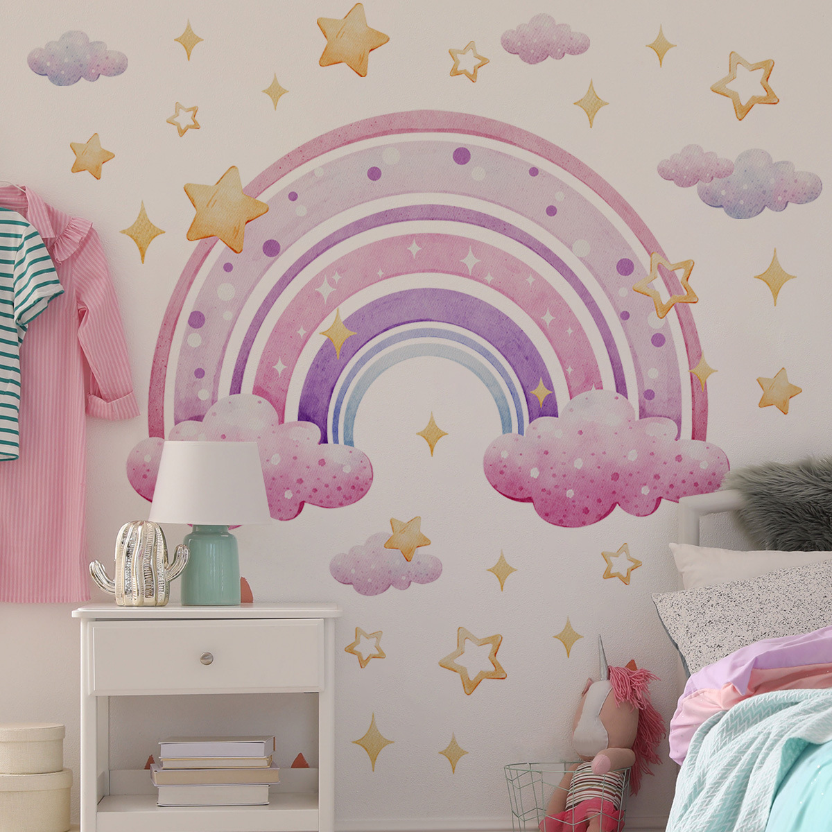 Colorful Rainbow Stars Cloud W - Home Decor Kit avaliação e preço