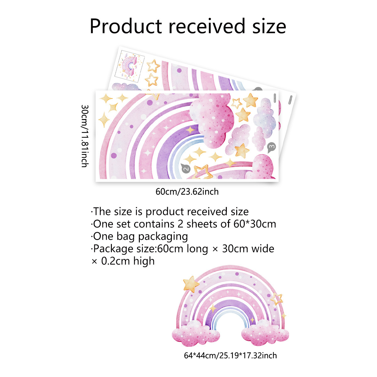 Colorful Rainbow Stars Cloud W - Home Decor Kit avaliação e preço