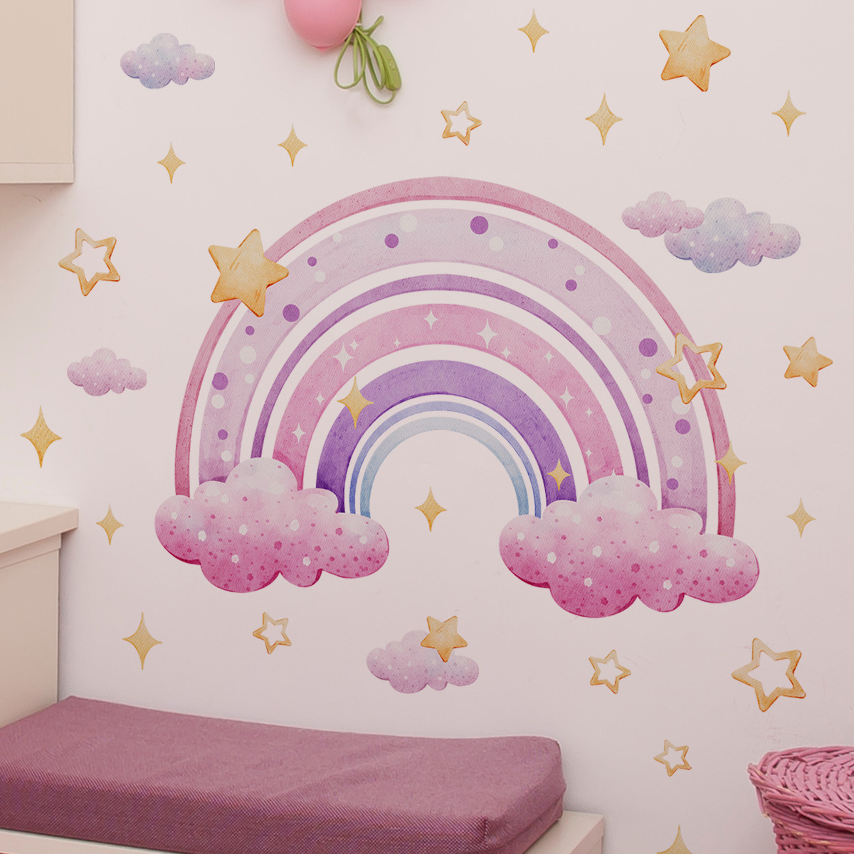 Colorful Rainbow Stars Cloud W - Home Decor Kit avaliação e preço