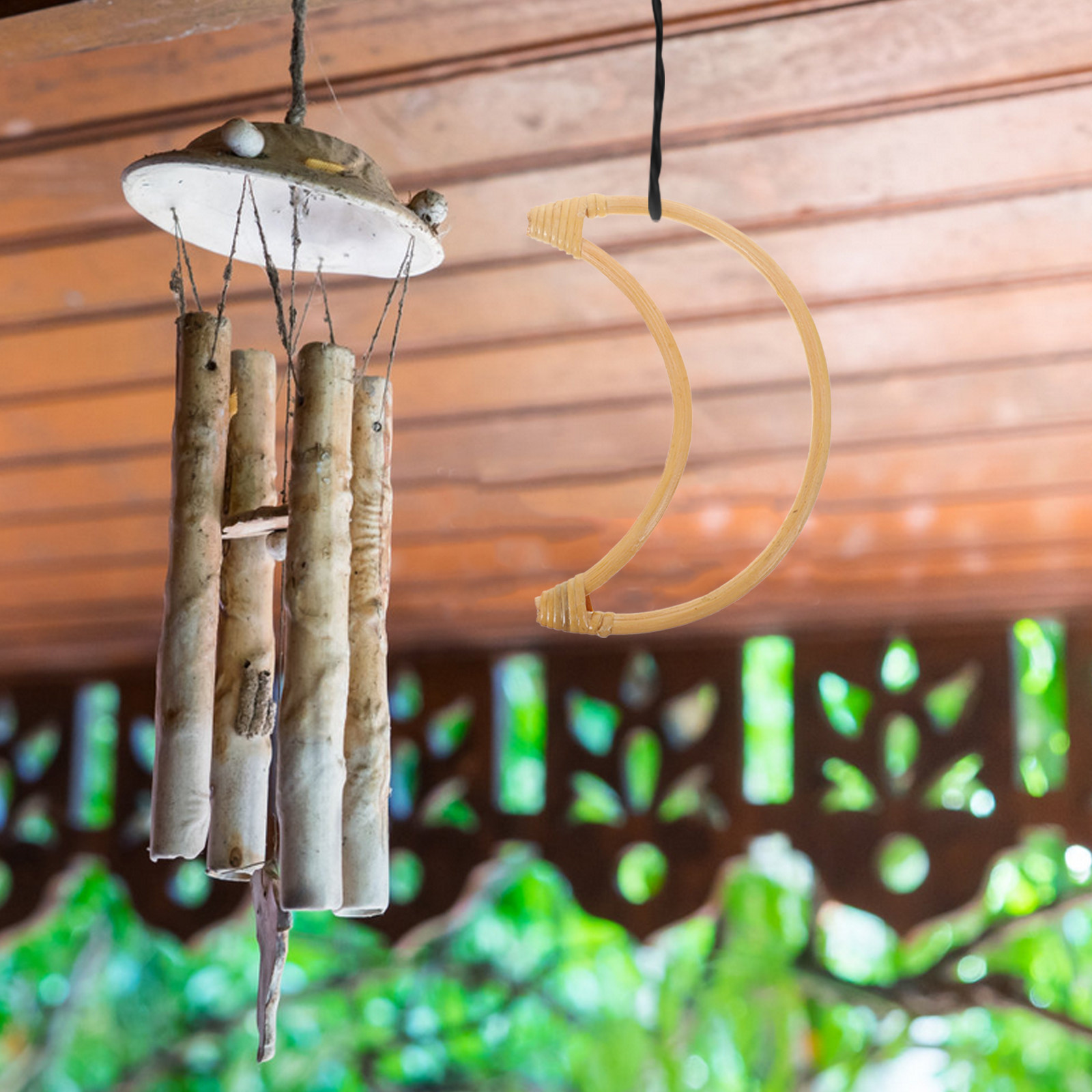 DIY Wind Chime Circle Wooden F - Boho Wind Chimes avaliação e preço