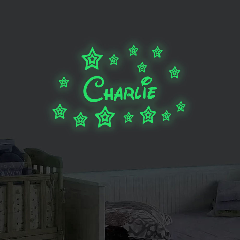 1pc Cartoon stars Custom Name  - Home Decor Sticker avaliação e preço