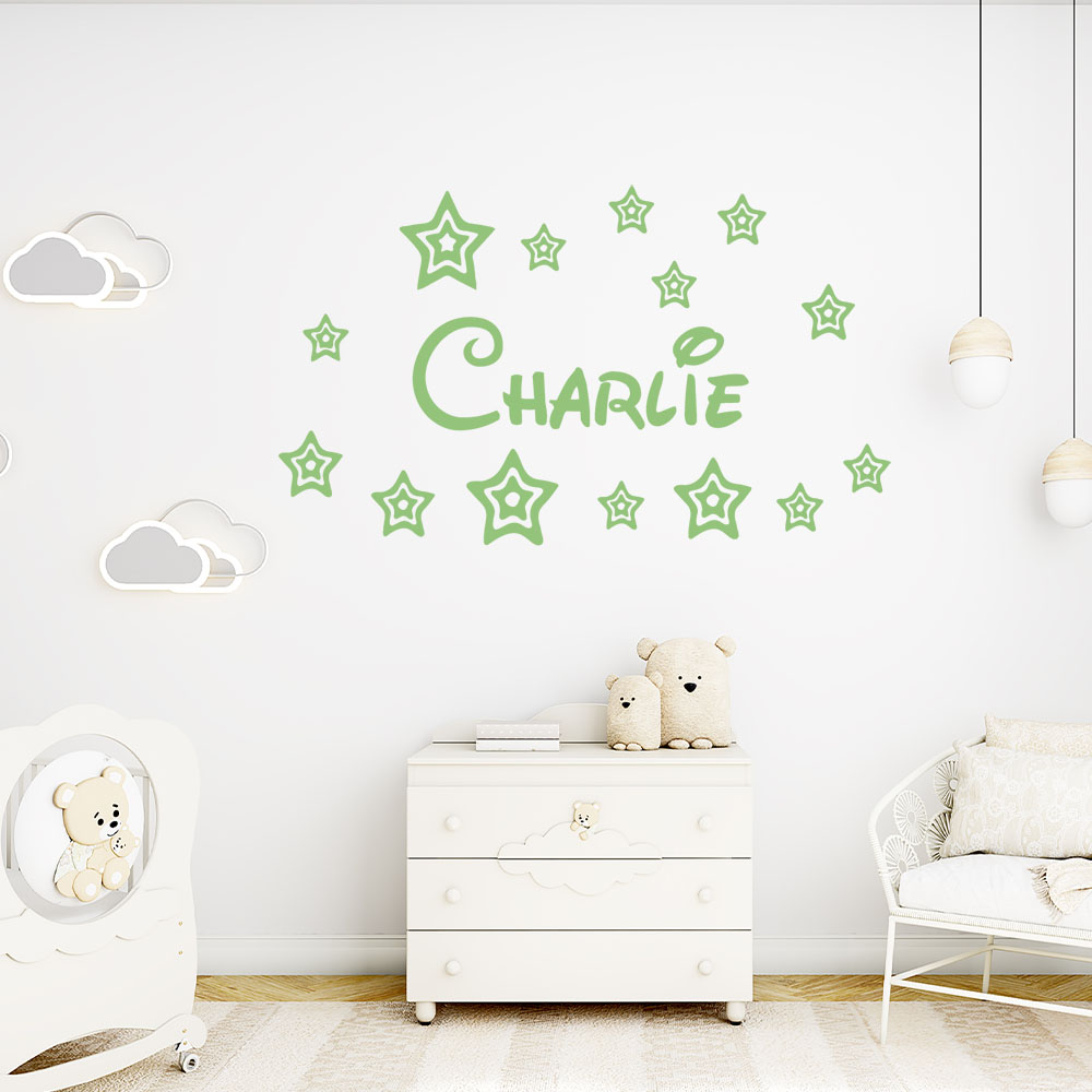 1pc Cartoon stars Custom Name  - Home Decor Sticker avaliação e preço