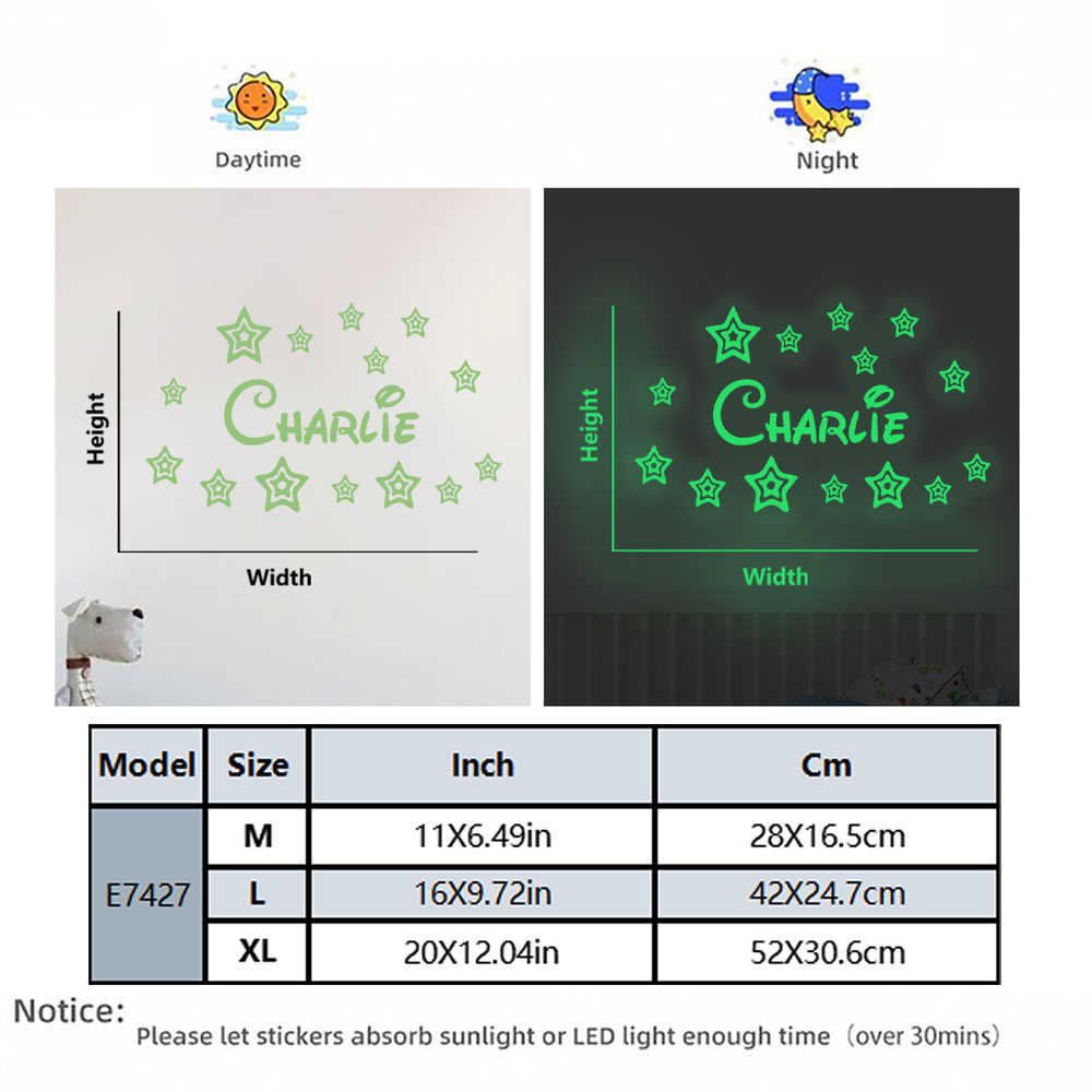 1pc Cartoon stars Custom Name  - Home Decor Sticker avaliação e preço