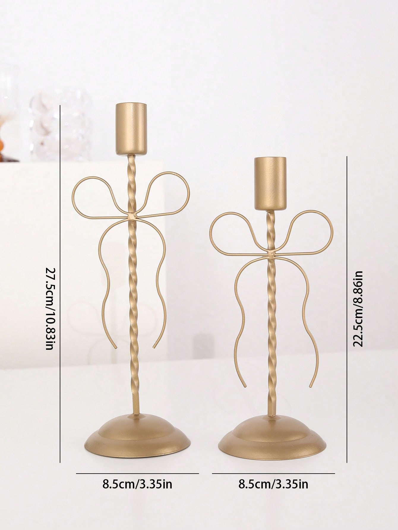 1pc Gold Bow Shaped Iron Candl - Home Decor Gold avaliação e preço
