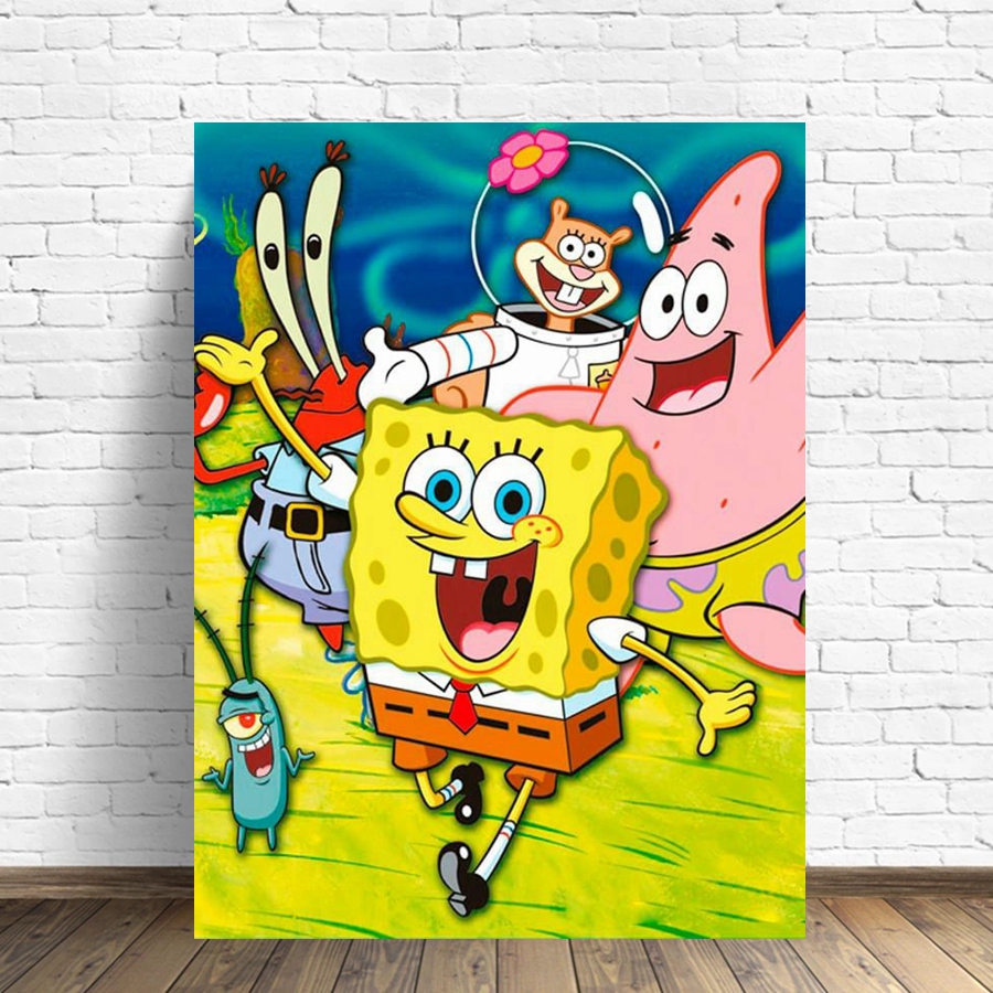 SpongeBob SquarePants Canvas P - Abstract Oil Painting avaliação e preço