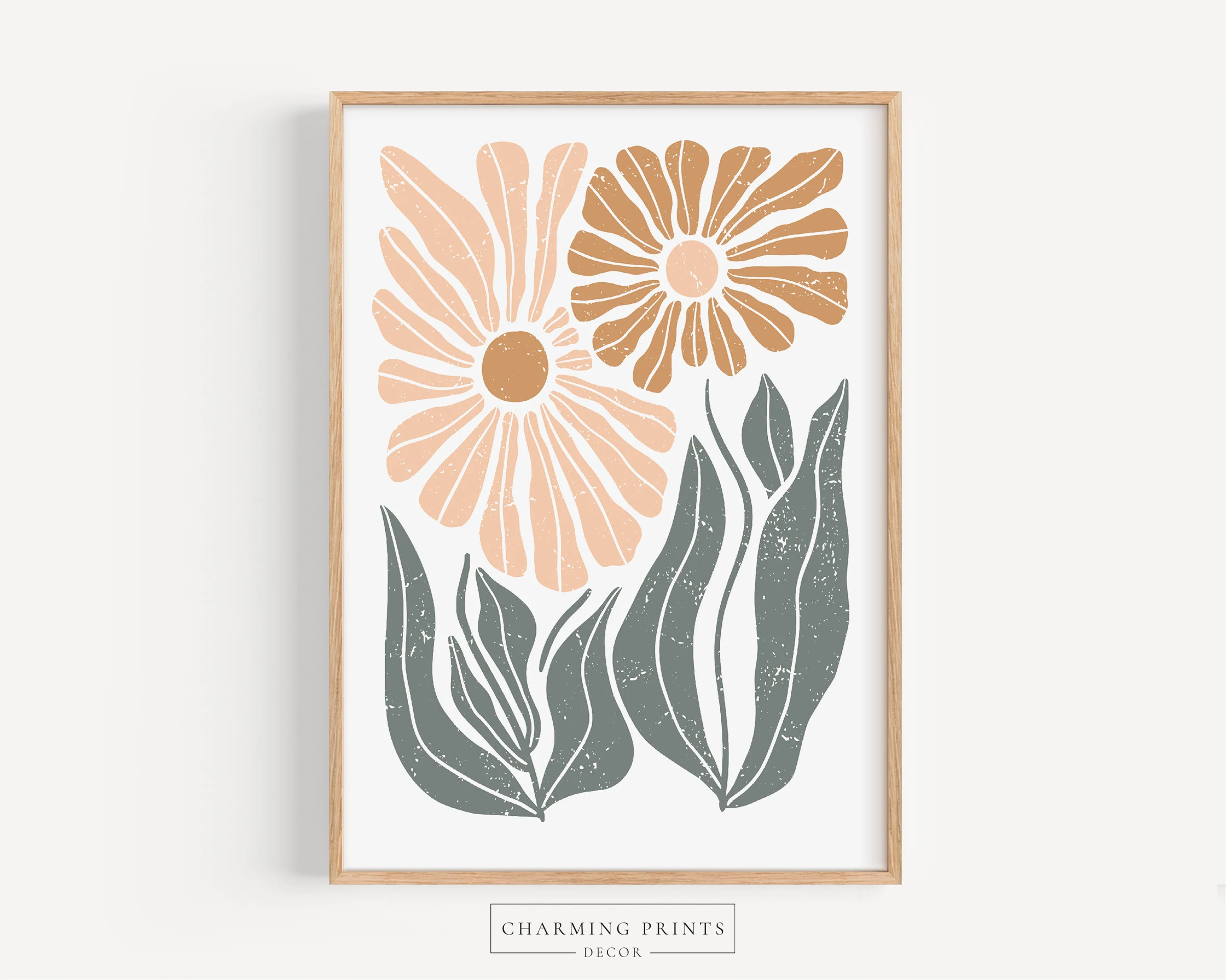 Boho Abstract Floral Canvas Wa - Home Decor Kit avaliação e preço
