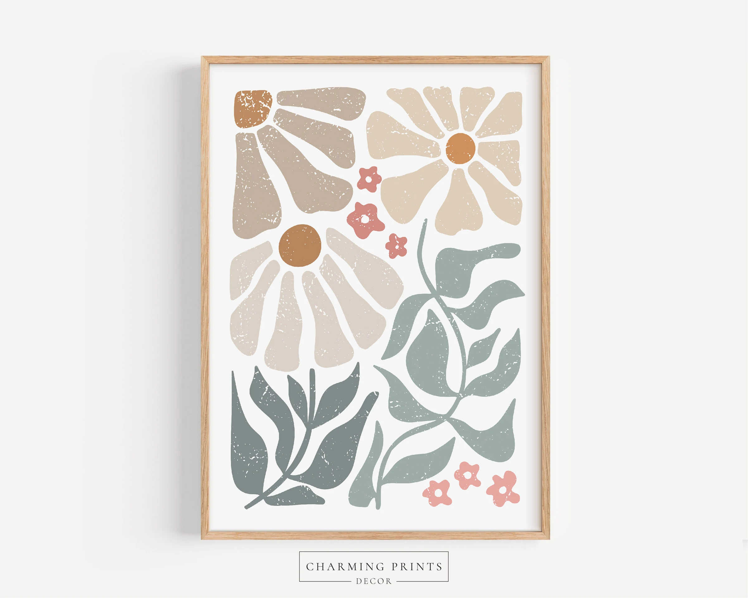 Boho Abstract Floral Canvas Wa - Home Decor Kit avaliação e preço