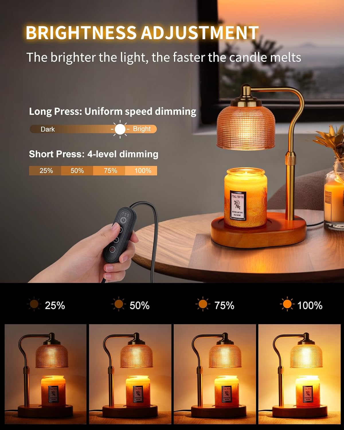 Candle Warmer Lamp With Timer  - Home Decor Gold avaliação e preço