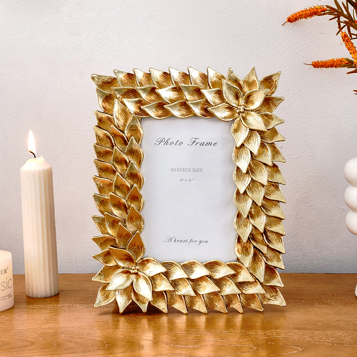 1PC, European retro style gold - Bamboo Photo Frame avaliação e preço