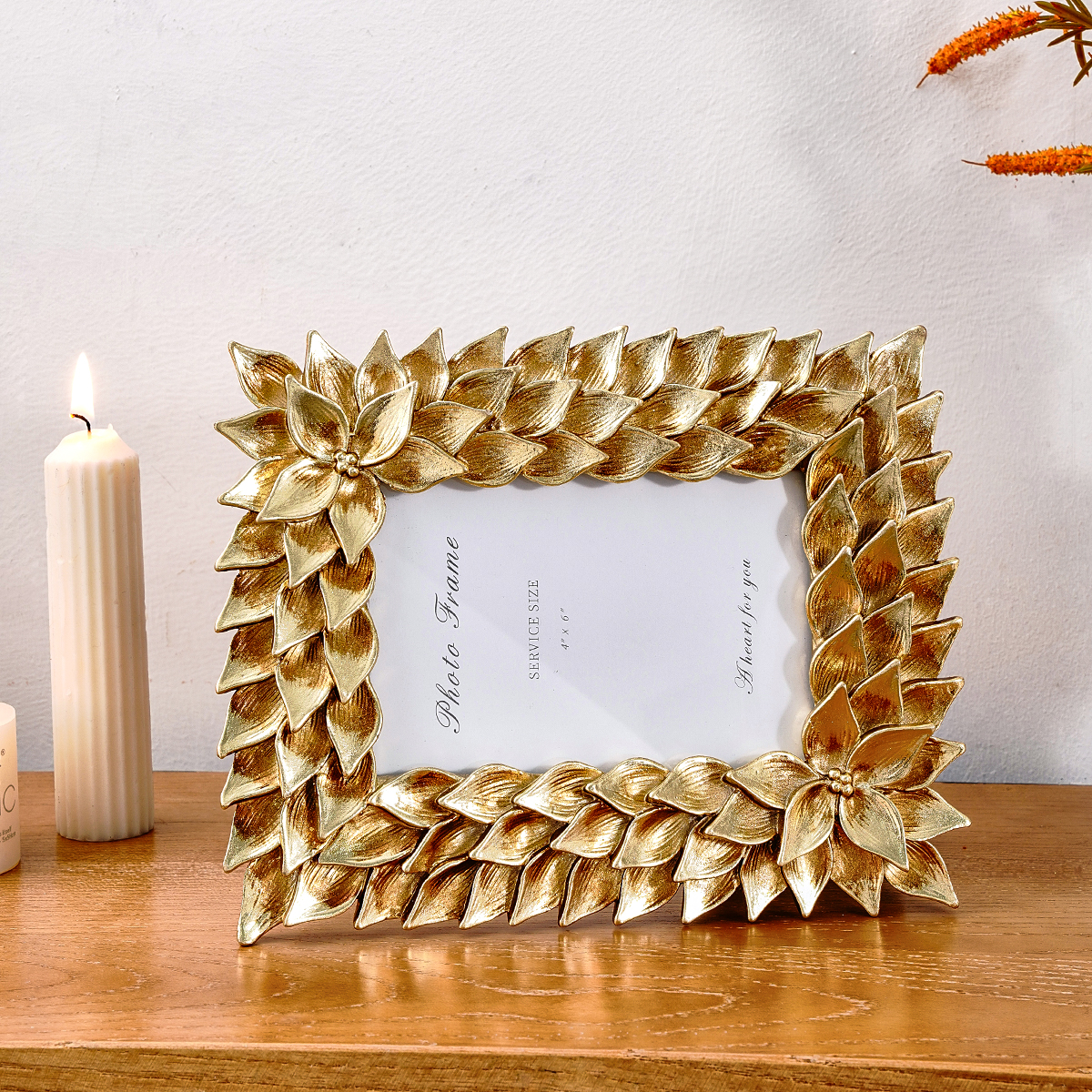 1PC, European retro style gold - Bamboo Photo Frame avaliação e preço