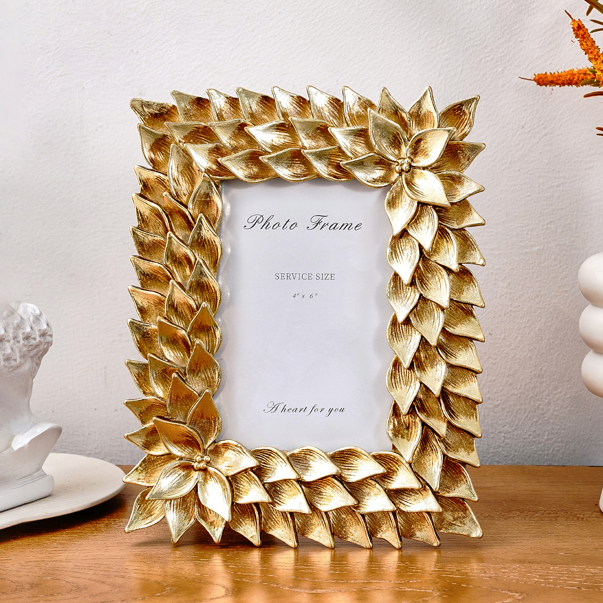 1PC, European retro style gold - Bamboo Photo Frame avaliação e preço