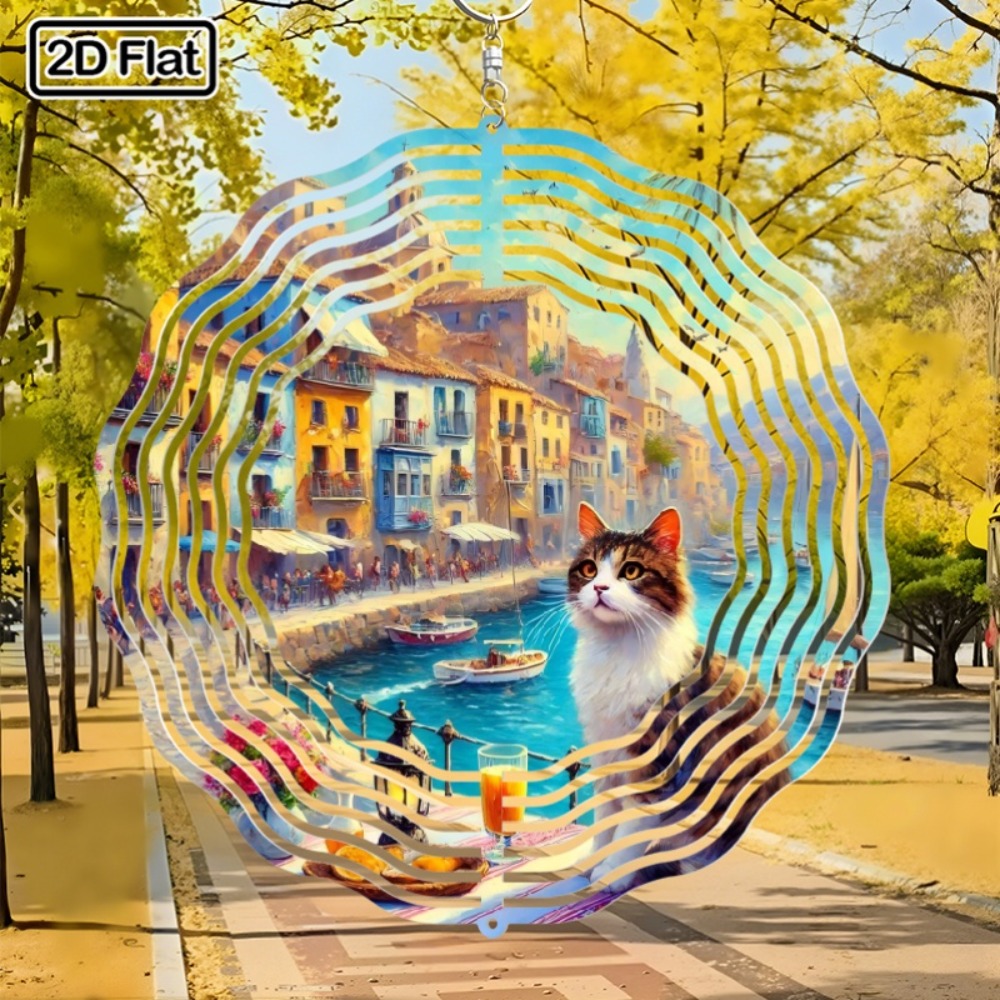Boho 2D Water Cat Rotating Win - Boho Wind Chimes avaliação e preço