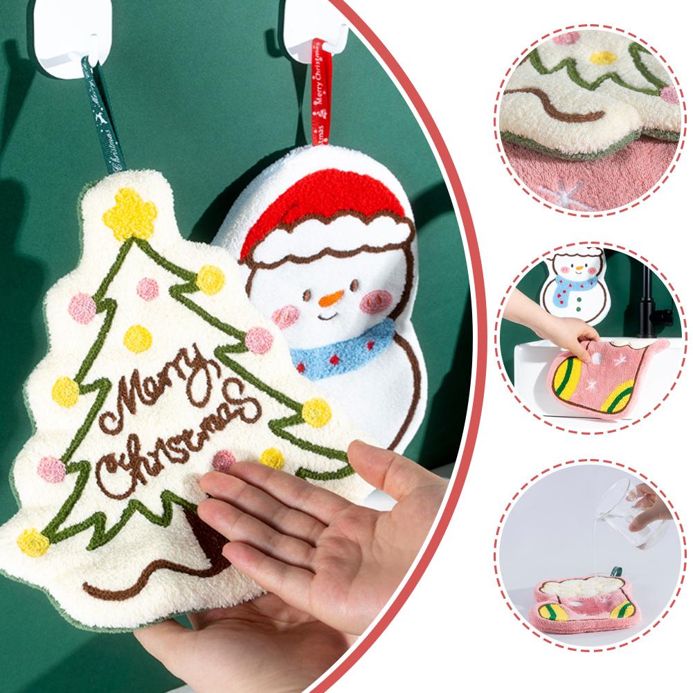 Christmas Cartoon Hand Towel C - Home Decor Xmas Gifts avaliação e preço